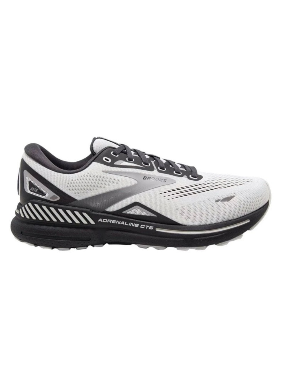 Brooks Adrenaline GTS 23 Men’s 11 Oyster Ebony Alloy Gray Black Running Shoes - Picture 8 of 9